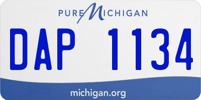 MI license plate DAP1134