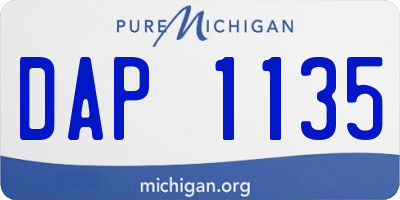 MI license plate DAP1135