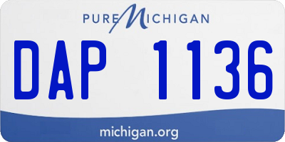 MI license plate DAP1136