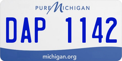 MI license plate DAP1142