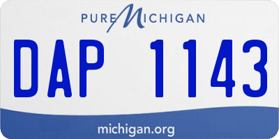 MI license plate DAP1143