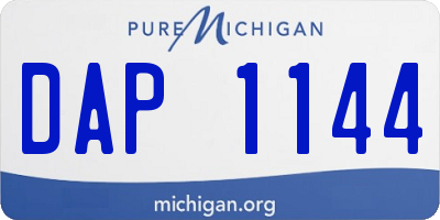 MI license plate DAP1144