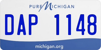 MI license plate DAP1148