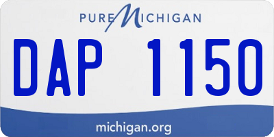 MI license plate DAP1150
