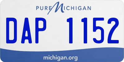 MI license plate DAP1152