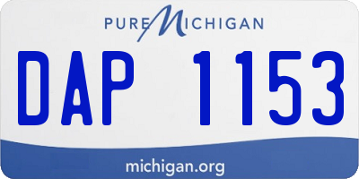 MI license plate DAP1153