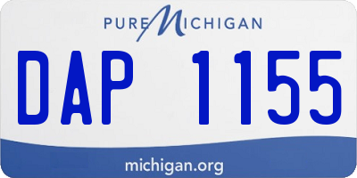 MI license plate DAP1155