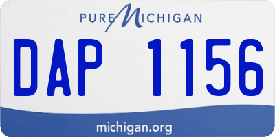 MI license plate DAP1156