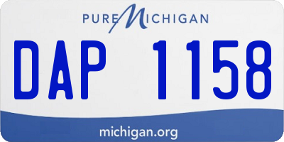 MI license plate DAP1158