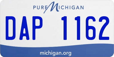 MI license plate DAP1162