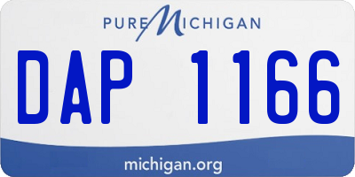 MI license plate DAP1166