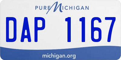 MI license plate DAP1167