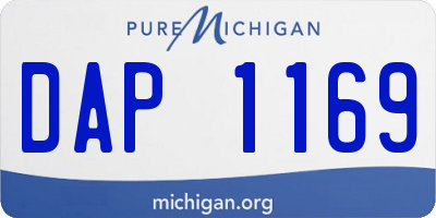 MI license plate DAP1169