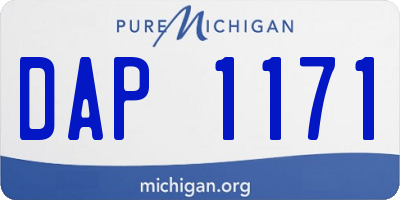 MI license plate DAP1171