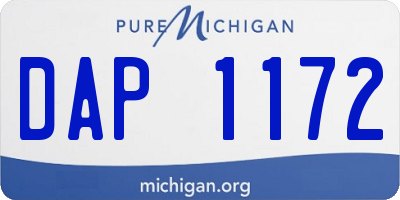MI license plate DAP1172