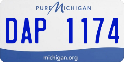 MI license plate DAP1174