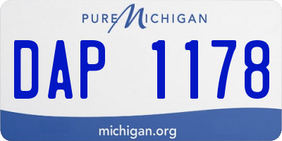 MI license plate DAP1178