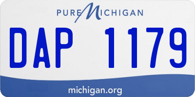 MI license plate DAP1179