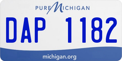 MI license plate DAP1182