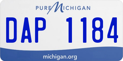 MI license plate DAP1184