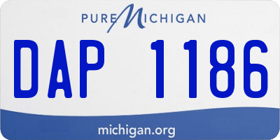 MI license plate DAP1186