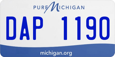 MI license plate DAP1190