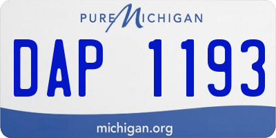 MI license plate DAP1193