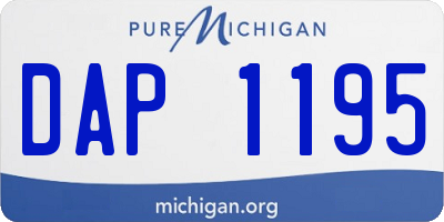 MI license plate DAP1195