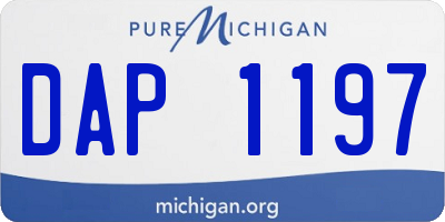 MI license plate DAP1197