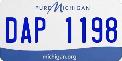 MI license plate DAP1198