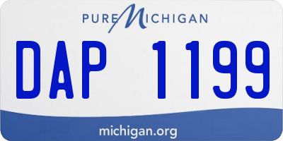 MI license plate DAP1199