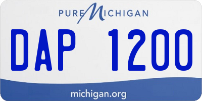MI license plate DAP1200