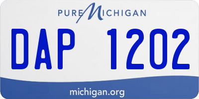 MI license plate DAP1202