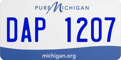 MI license plate DAP1207