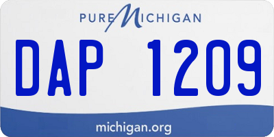 MI license plate DAP1209