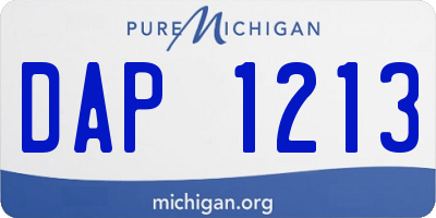 MI license plate DAP1213