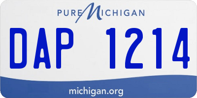 MI license plate DAP1214