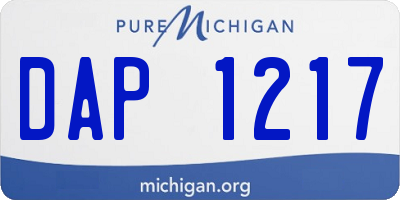 MI license plate DAP1217