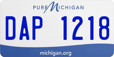 MI license plate DAP1218