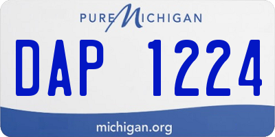 MI license plate DAP1224