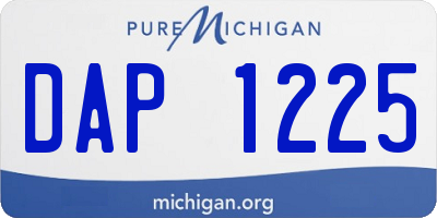 MI license plate DAP1225