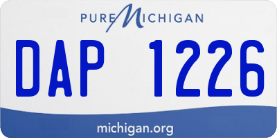 MI license plate DAP1226