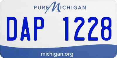 MI license plate DAP1228