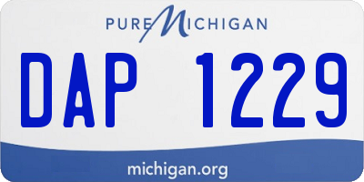 MI license plate DAP1229