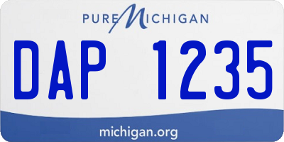 MI license plate DAP1235