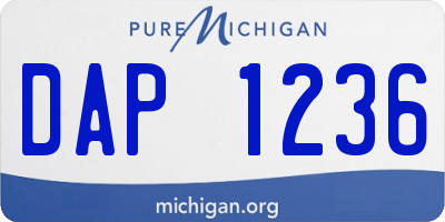MI license plate DAP1236