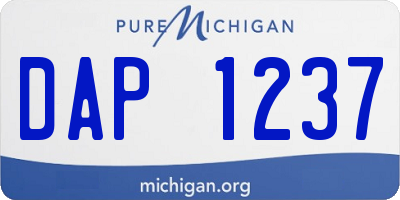 MI license plate DAP1237