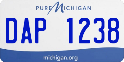 MI license plate DAP1238