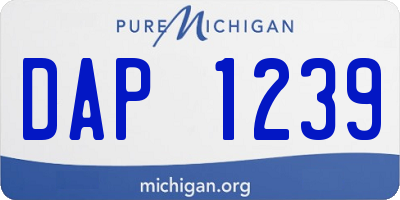 MI license plate DAP1239