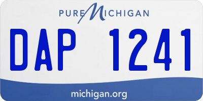 MI license plate DAP1241